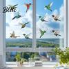 Peel And Stick Bird Sticker 12Pcs Window Clings Protection Decals Removable PVC Anti-Collision Stickers Reusable for Glass Doors Windows