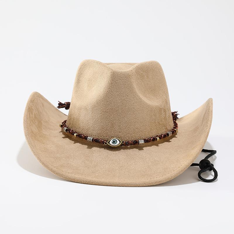 Moda autunno e inverno versatile cappello western cowboy in camoscio cappello accessori cappello a cilindro tibetano cappello in feltro