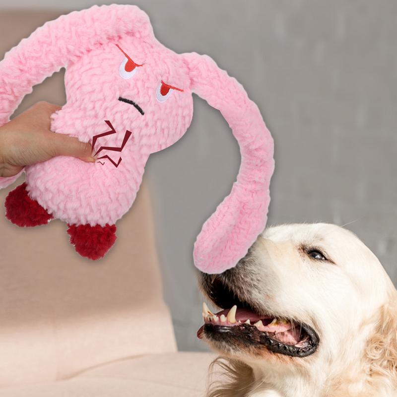 Hundespielzeug zum Zahnen Kaninchen Quietschendes Haustier Plüsch Kauspielzeug Tragbares Stofftier Hund Plüsch Kauspielzeug für mittlere kleine Welpen