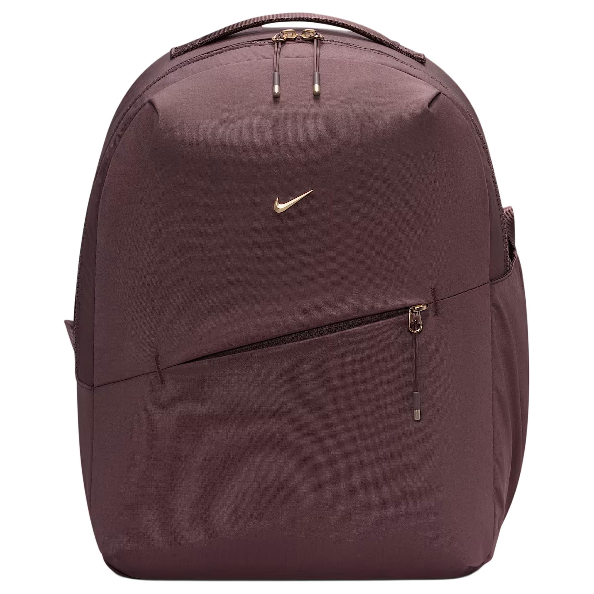 Nike Aura 22L Solid Color Design Simple Versatile Fabric Backpack Unisex backpack Black Purple HF7007-502 Totem Black Purple