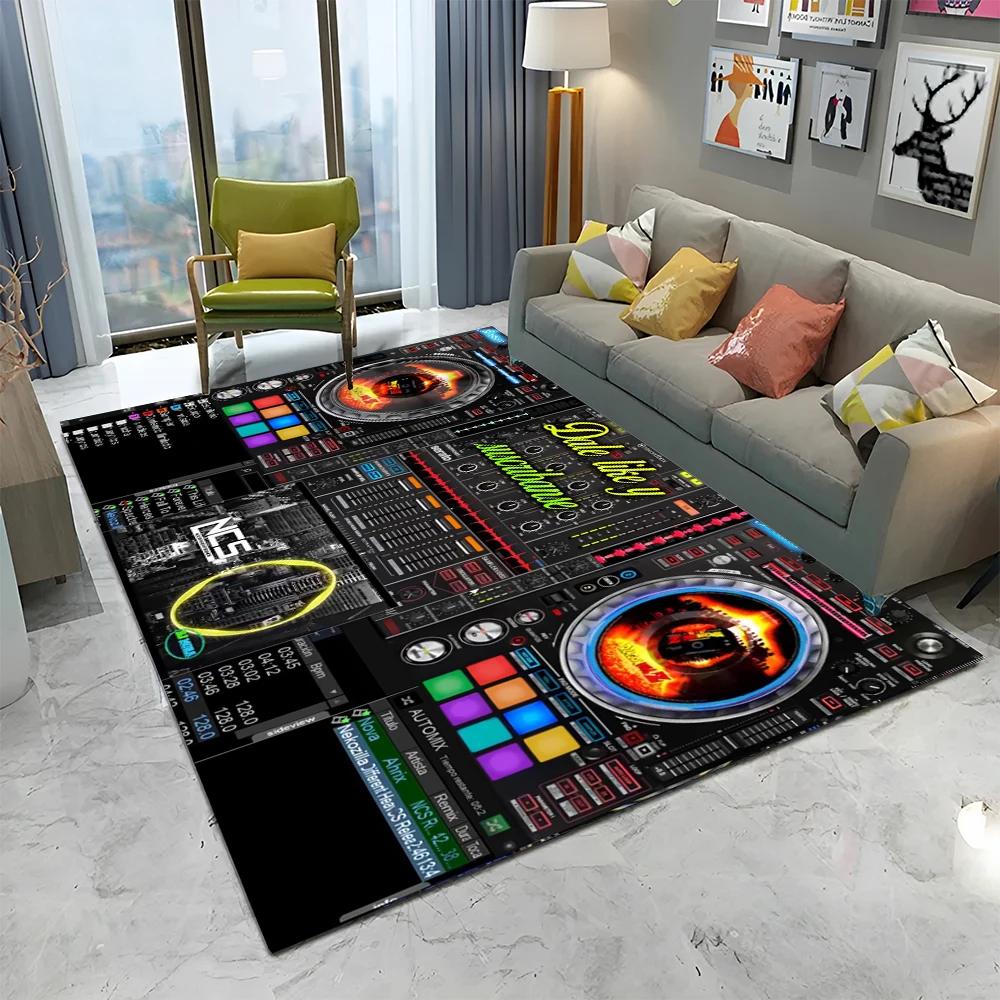 3D DJ Music Screen Keyboard Cartoon Carpet Rug for Home Living Room Bedroom Sofa Doormat Decor,Child Area Rug Non-slip Floor Mat