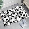 Soft Polyester Soccer Ball Print Area Rug - Non-Slip, Vibrant Black  White Football Design, Perfect for Bedroom  Living Room