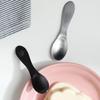 Süßes Dessert Ovaler Löffel Schwarz