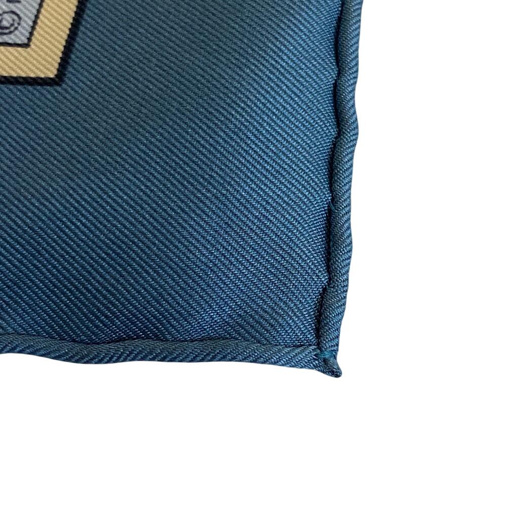 Hermes Journey To Niger Silk Silk Carre 45 Scarf Blue Silk Women Used