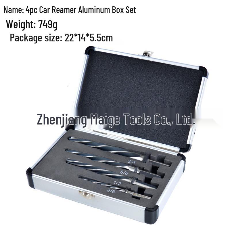 4PC High-Speed Steel HSS6542 M2 Five Flute Car Reamer Deburring Drill Bit Set