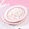 Meng Yuan 8,5palcové květované volánové jídelní talíře, sada 4 kusů