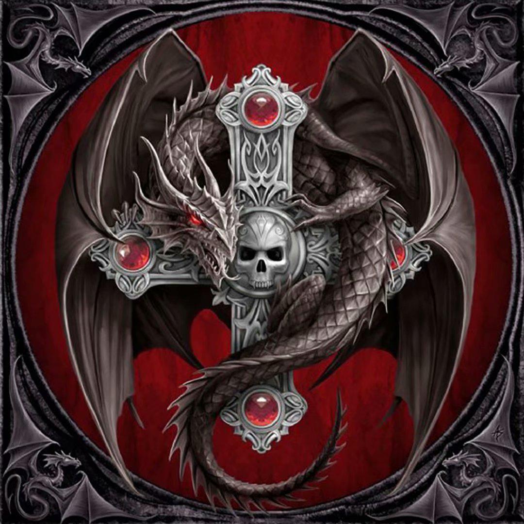 

5D DIY Полный круглый дрель Алмазная картина Испуганный череп Набор для вышивки крестом Full Round 20x20CM