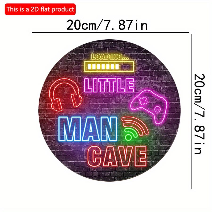 

2D плоский 20*20 см 1 шт Загрузка Маленький Человек Подарили Имитация неоновых наушников игровой консоли узор Круглый Деревянный Декор, Технологический стиль дизайна 20*20cm
