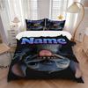 Custom Name Blue Alien Bedding 3 Piece Set HD Print Duvet Cover Pillowcases for Teens Adult Bedroom Decoration Christmas Gift