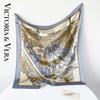 VICTORIA&VERA British Style Mulberry Silk Printed Scarf V828ZS02