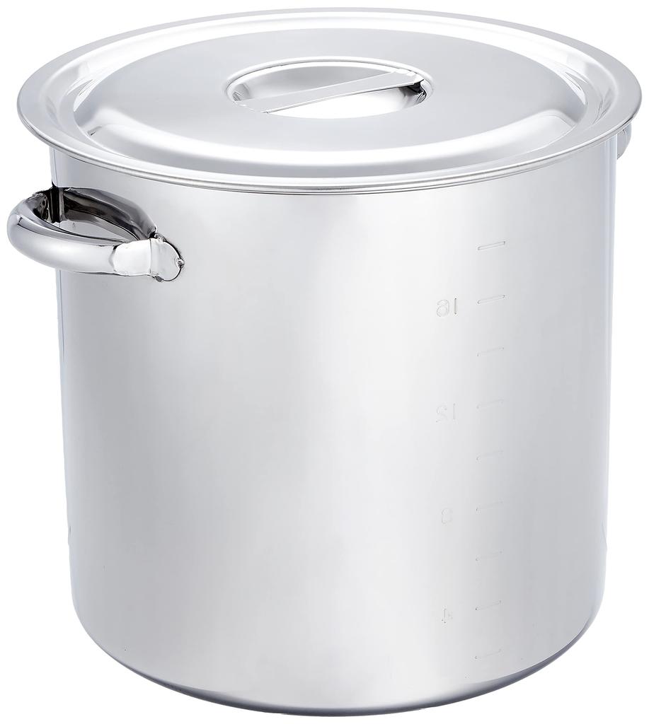 Endo Shoji TKG Stainless Steel Stockpot, 30cm, Outer Diameter x Depth (mm): 316 x 300, Thickness (mm): 0.9, Weight (kg): 13.23, Capacity (L): 20,