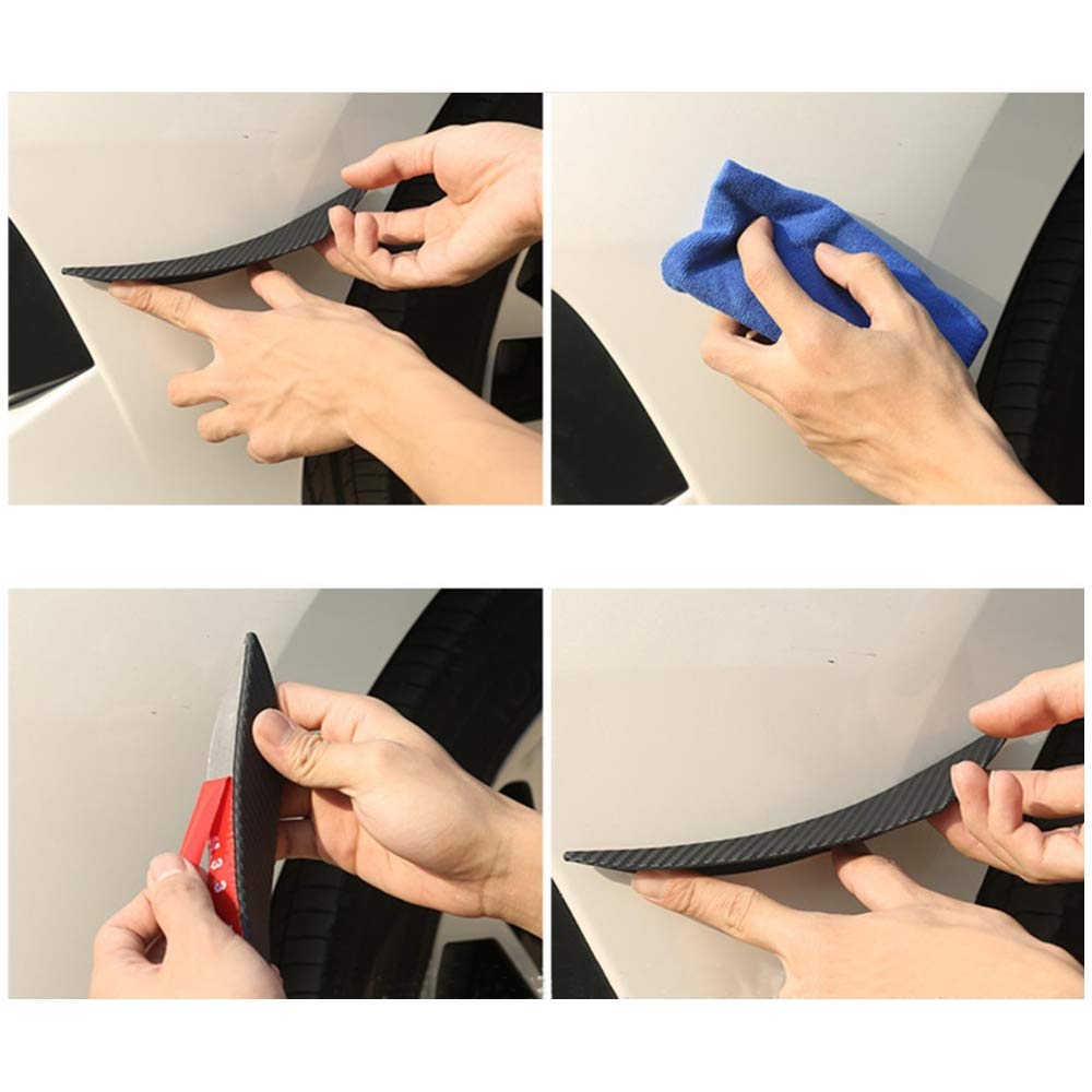 Universal Canard Front Bumper Protectors Set of 6 Aero Guard Lip Guard Spoiler Custom Dress Up Protection Anti-Scratch