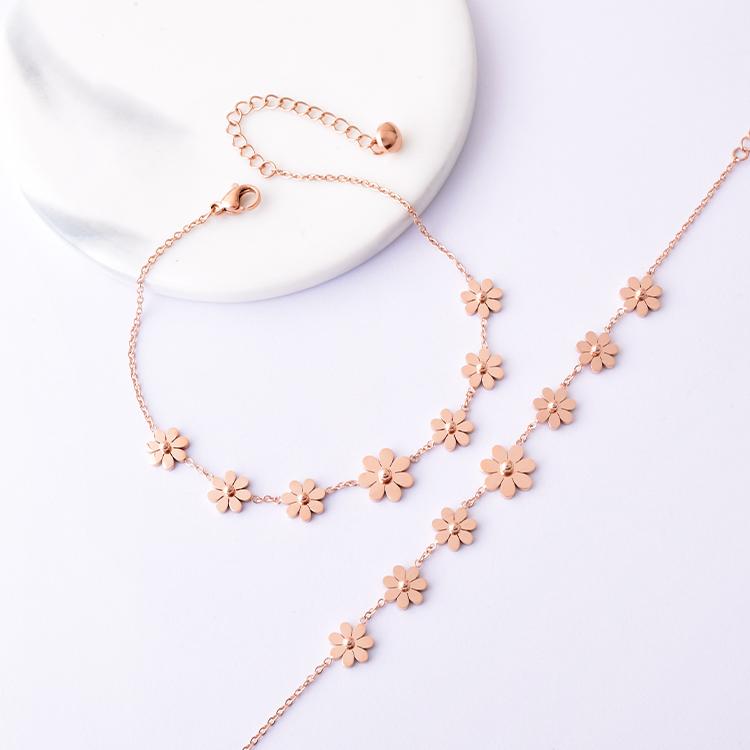 Bransoletka Na Nogę Kostkę Rose Gold