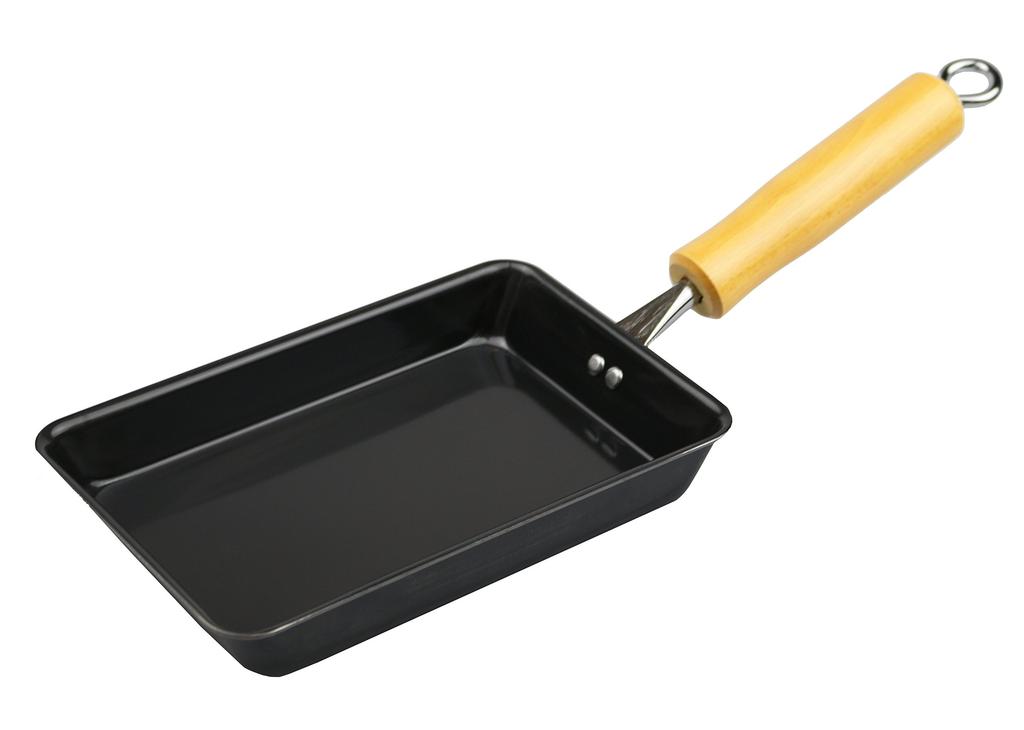 Pearl Metal Tsubame-Sanjo Made Iron Egg Roll Frying Pan, IH Compatible, The Iron HB-2408 Black, 12 x 19 cm