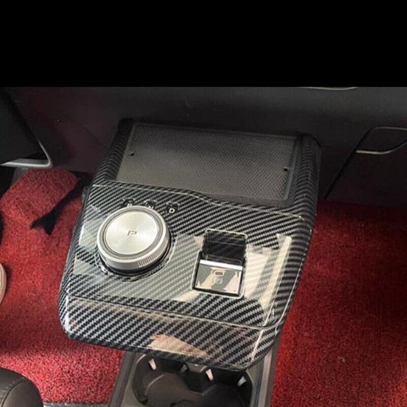 Compatible Para MG4 EVMulan Parte Interior de Coche Estilo Fibra de Carbono Palanca de Cambios Panel Cubierta de Consola Central Embellecedor Marco Estilo