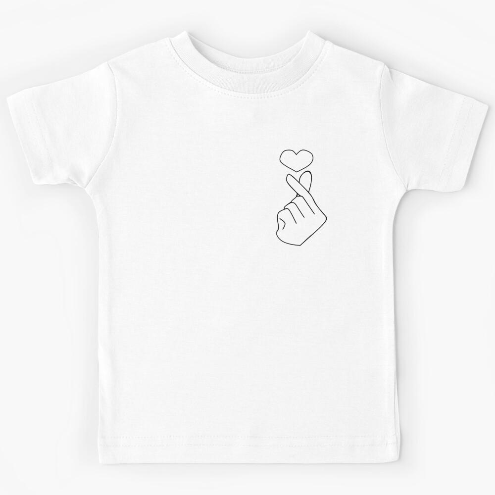 Kpop Korean Finger Heart graphic Kids T-Shirt 120