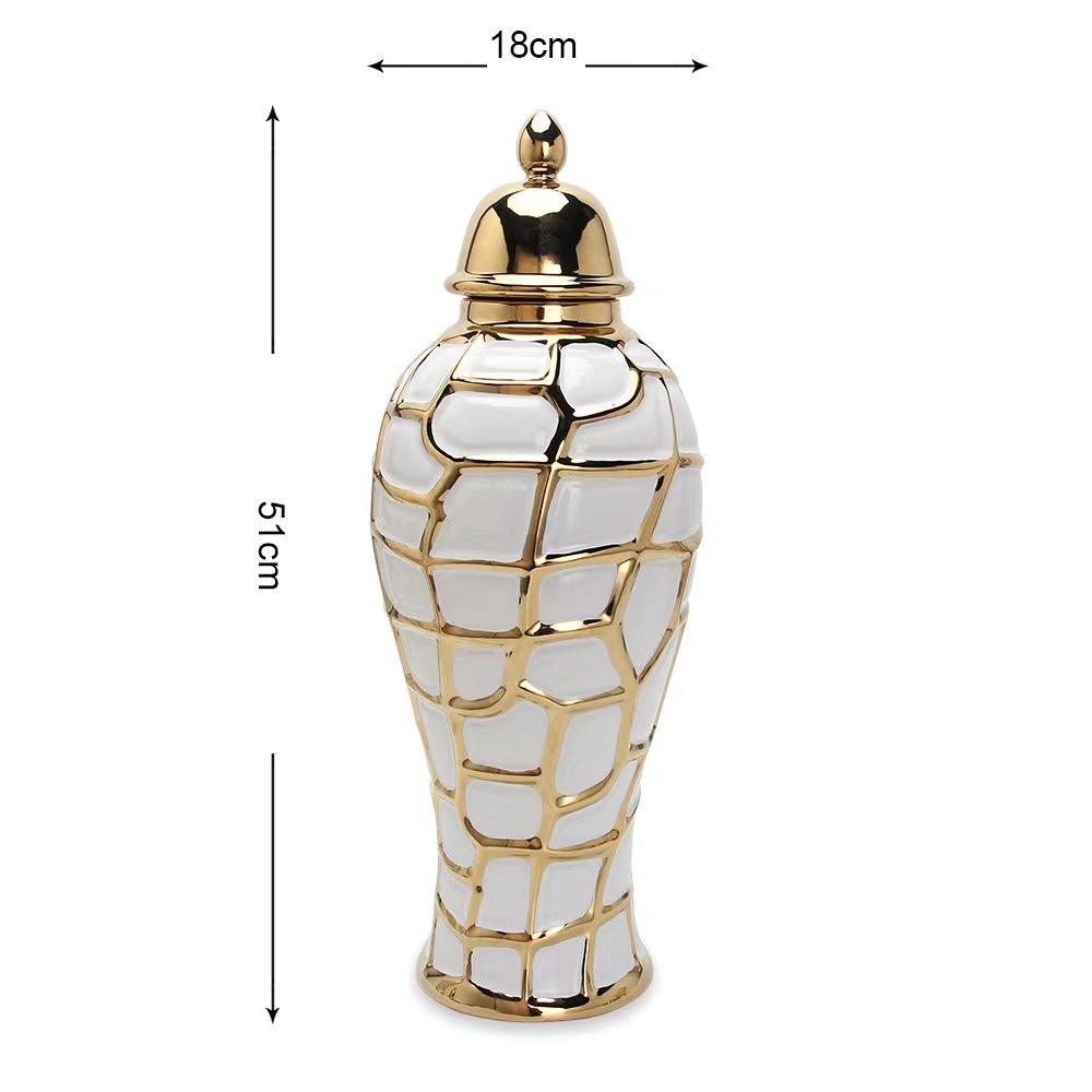 home decor vases Ceramic electroplated general jar Nordic flower vase handicraft decoration foyer soft decoration storage jars