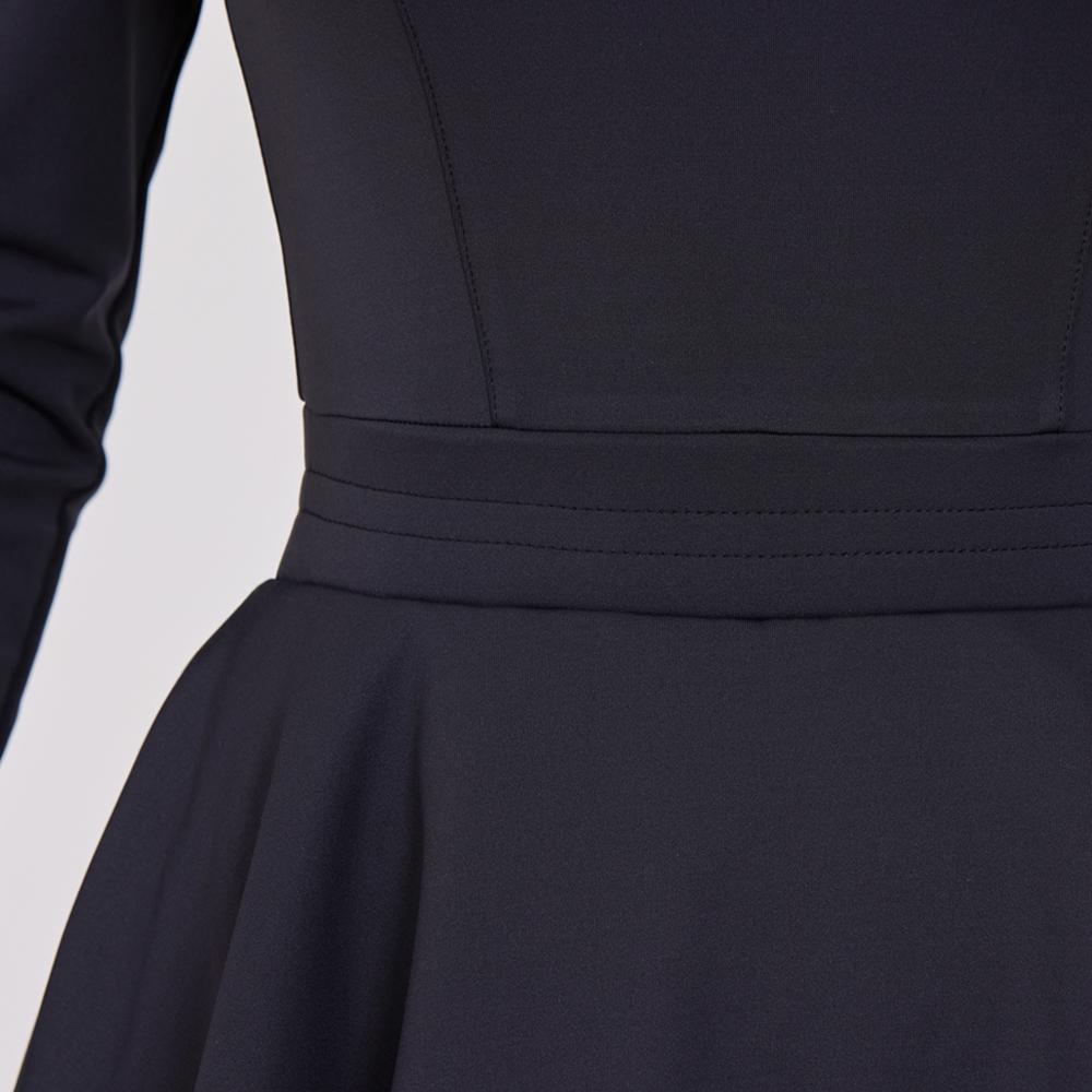 J Jane Classic Color Block Ribbon Flare Dress (Black)