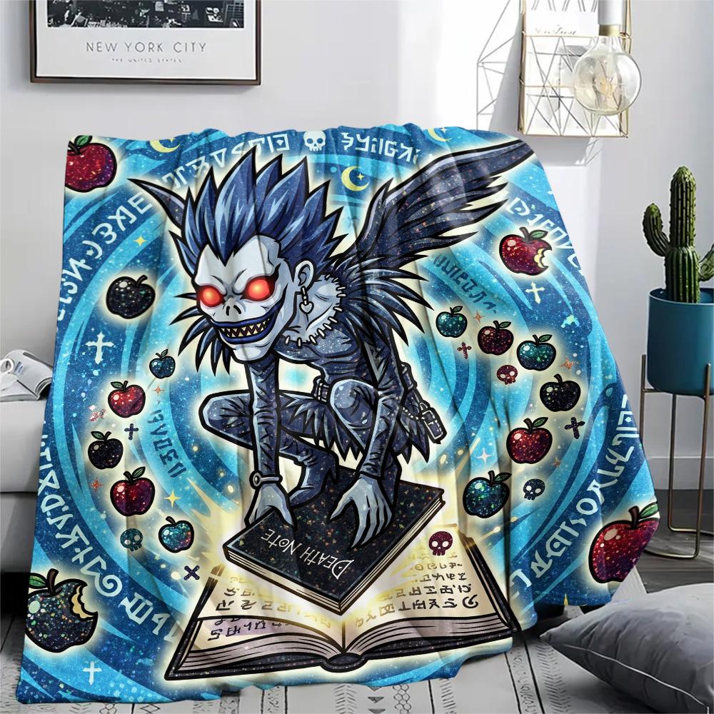 Death Note Print Warm Flannel Blanket Comfortable for Home Bedroom Sofa Outdoor Picnic.-TING