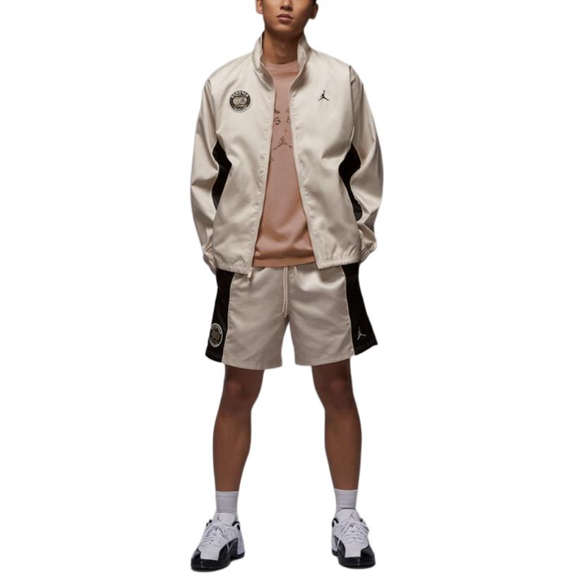 Jordan Sport Casual Lace-Up Five-Point Shorts Men Shorts Oatmeal Gray-Black HV8736140