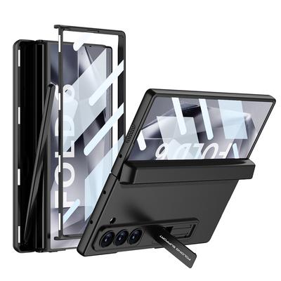 Frosted Hard PC Back Case For Samsung Galaxy Z Fold 7 6 5 With Magnetic Pen Box Stand Glass Screen Film Fold6 Protective Cover