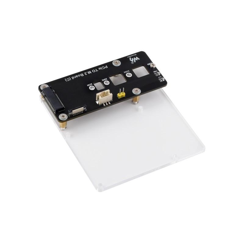 PCIe to M.2 Adapter Board (C) for Raspberry Pi 5, Supports NVMe Protocol M.2 Solid State Drive, High-speed Reading/Writing