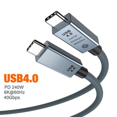 40gbps Thunderbolt4 Type C 240w USB4 Fast Charging Cable Compatible Thunderbolt 3 USB C Data Transfer Cable 8K for MacBook Dock