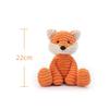 Apricot Lamb Corduroy Fox Plush Toy, Soft and Cute, Fluffy Corduroy Fox, 22cm, Suitable for Boys and Girls