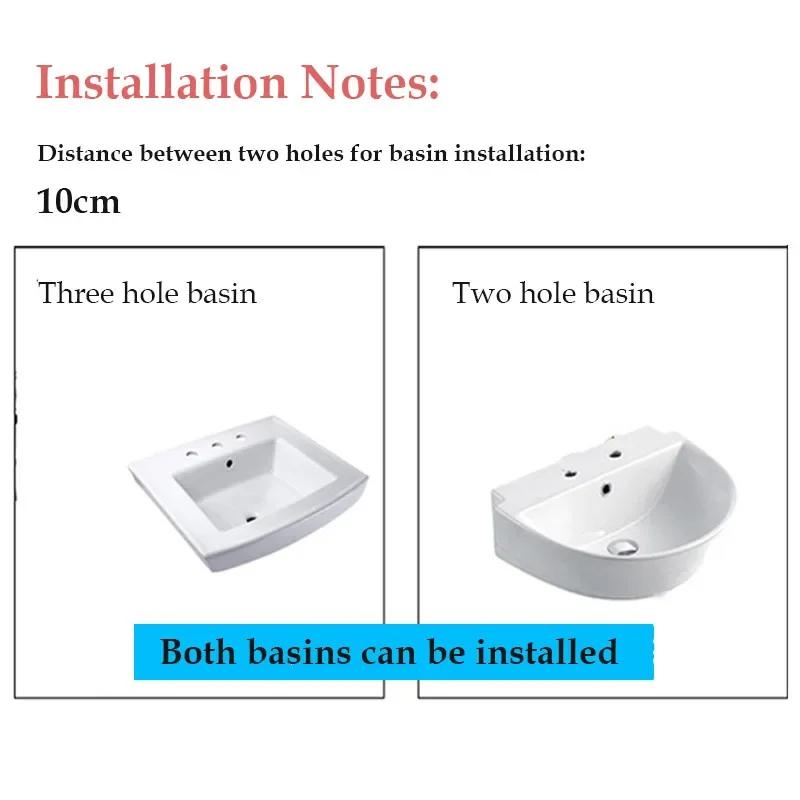 Zinc Alloy Bathroom Double-Hole Washbasin Faucet Hot And Cold Water Faucet Bathroom Sink Mixing Valve Switch Sink Mixer Tap
