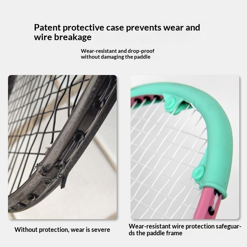 2Pcs 19cm Durable Silicone Badminton Racket Head Protection Strips Prevent String Breakage for Outdoor Indoor Sports Matches