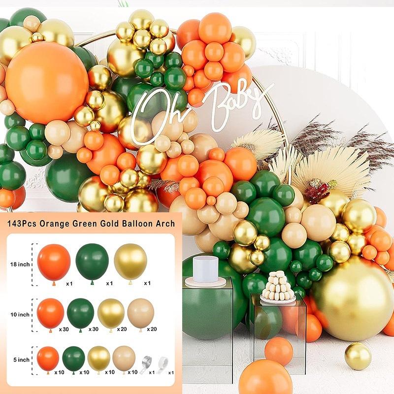 Autumn Balloon Set Orange Balloon Chain Birthday Party Arch Scene Atmosphere Birthday Arrangement