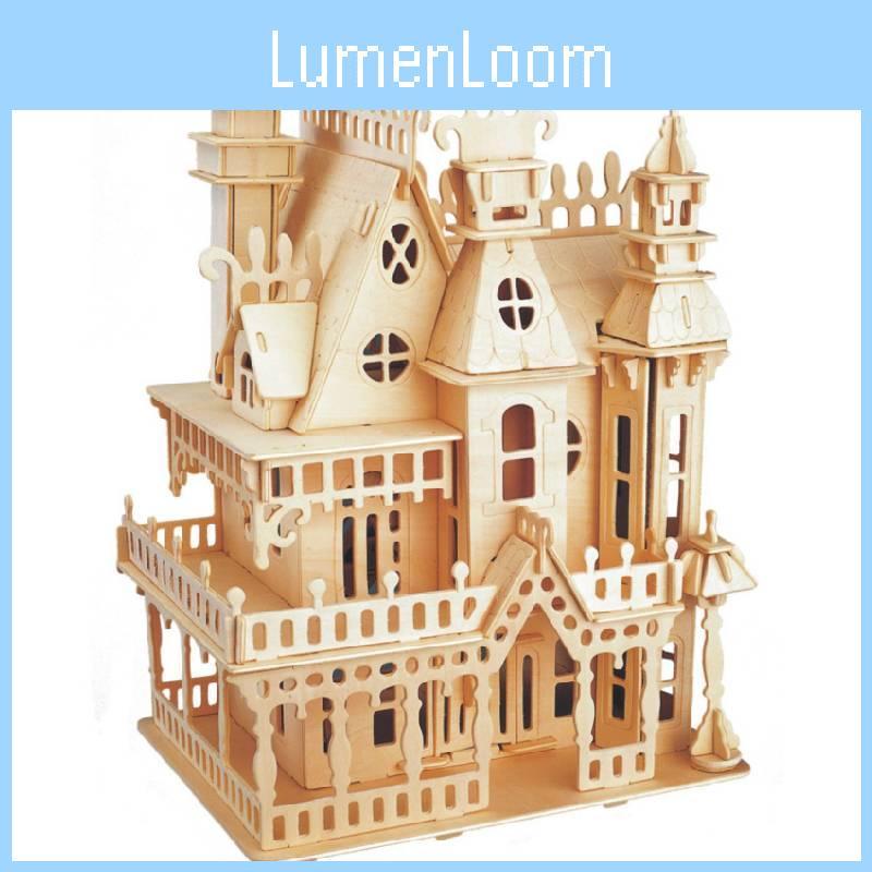 Villa Model Fantasy House Kit 3d Puzzle Model Set Woodcraft Construction Toy