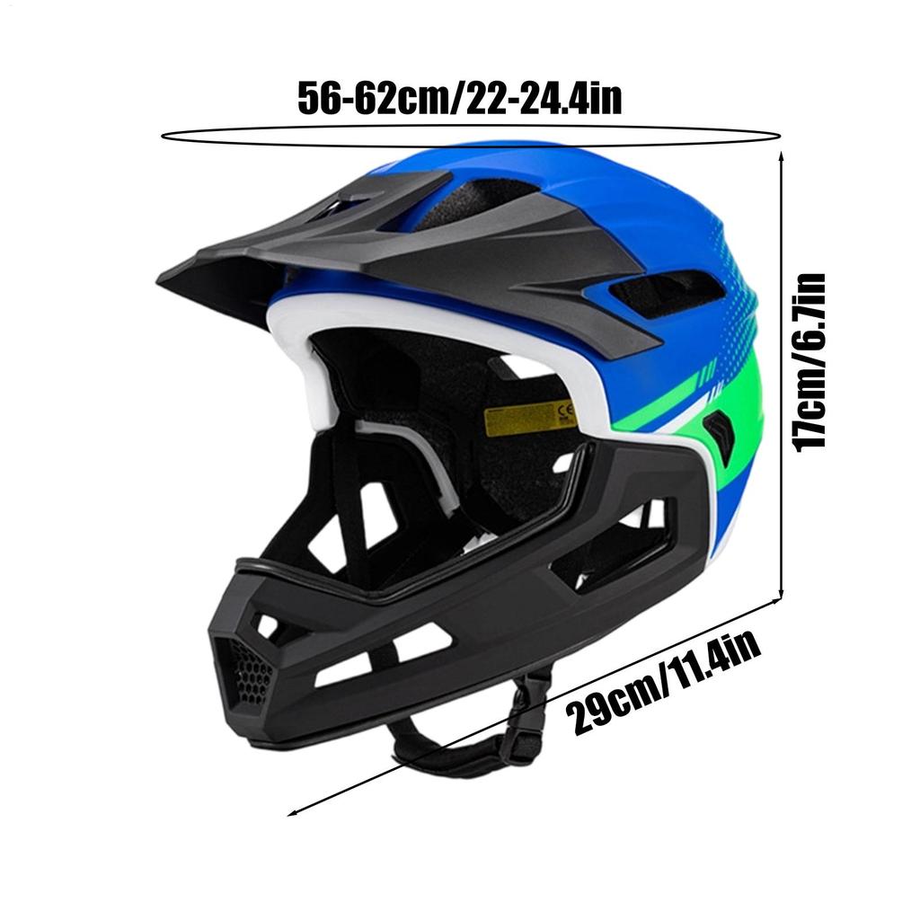 Full Face Bike Helmet Biking Head Protection Shock Absorption Cycling Helmet For Bicycle Motocross Motorcycle Scooter Mountain
