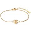 Stainless Steel Heart Pendant Bracelet, Custom Engraving Available for Women