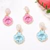 Fresh Sweet Fashionable Drop Oil Flower Earrings for Women Ladies Exaggerated Large Petal Stud Earring Party Jewelry Accessories