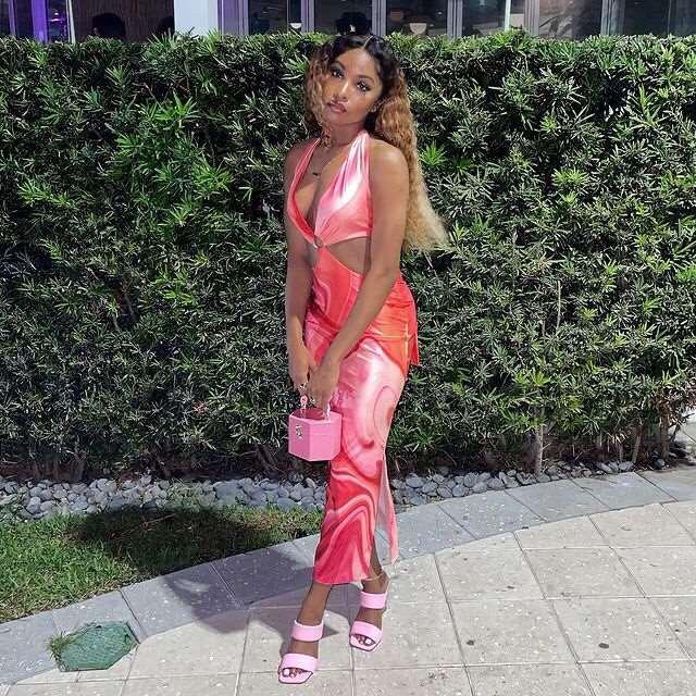 Tie Dye Summer Dress Waist Cut Out 