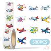 500Pcs/Roll Cartoon Airplanes Kids Rewards Stickers - DIY Scrapbooks Album Decor Sealing Label Decals