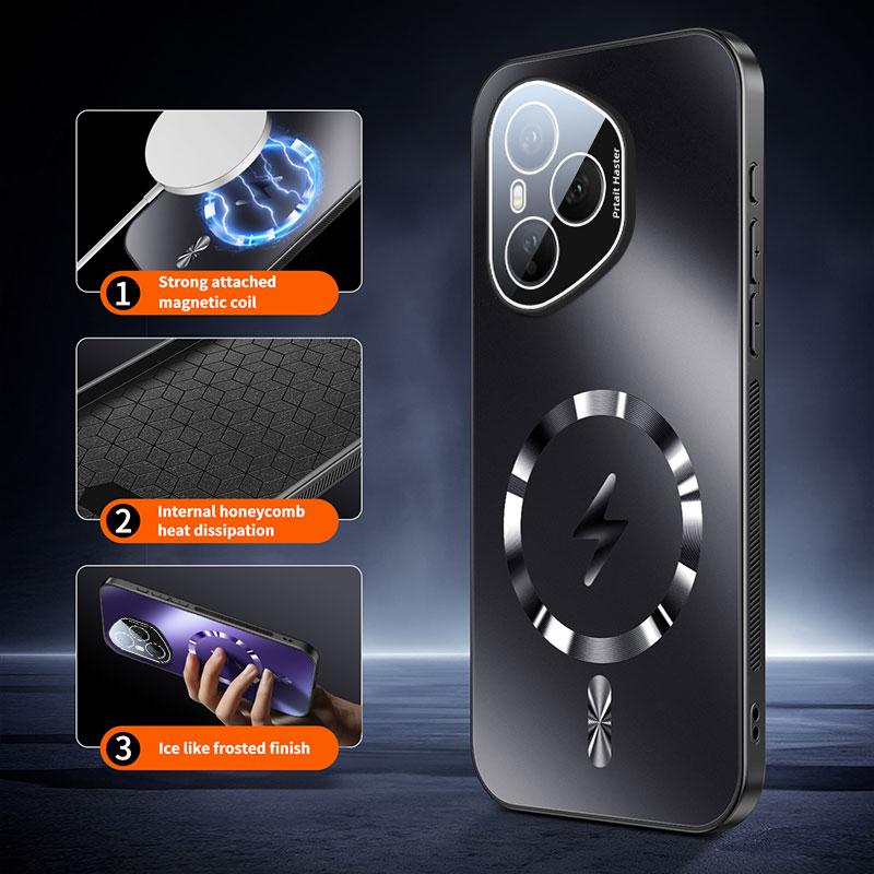 Case For Huawei Honor 400 Pro AG Matte Magnetic Wireless Charging Hard Cover For Honor 400 400Pro Shockproof Soft Bumper Shell