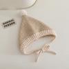 Cute Pompom Knitted Hat Thickened Toddler Beanie Durable Ear Flap Hat  Outdoor Play