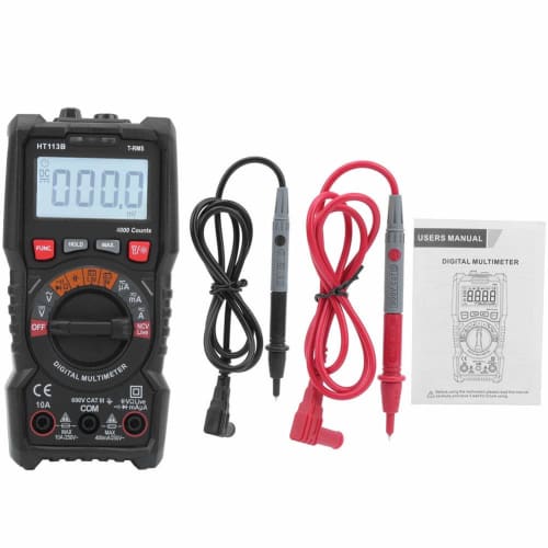 High-Precision Handheld Digital Multimeter for Voltage, Current, Resistance, and Capacitance Measurements, Built-in Test Battery, Large Display, for B