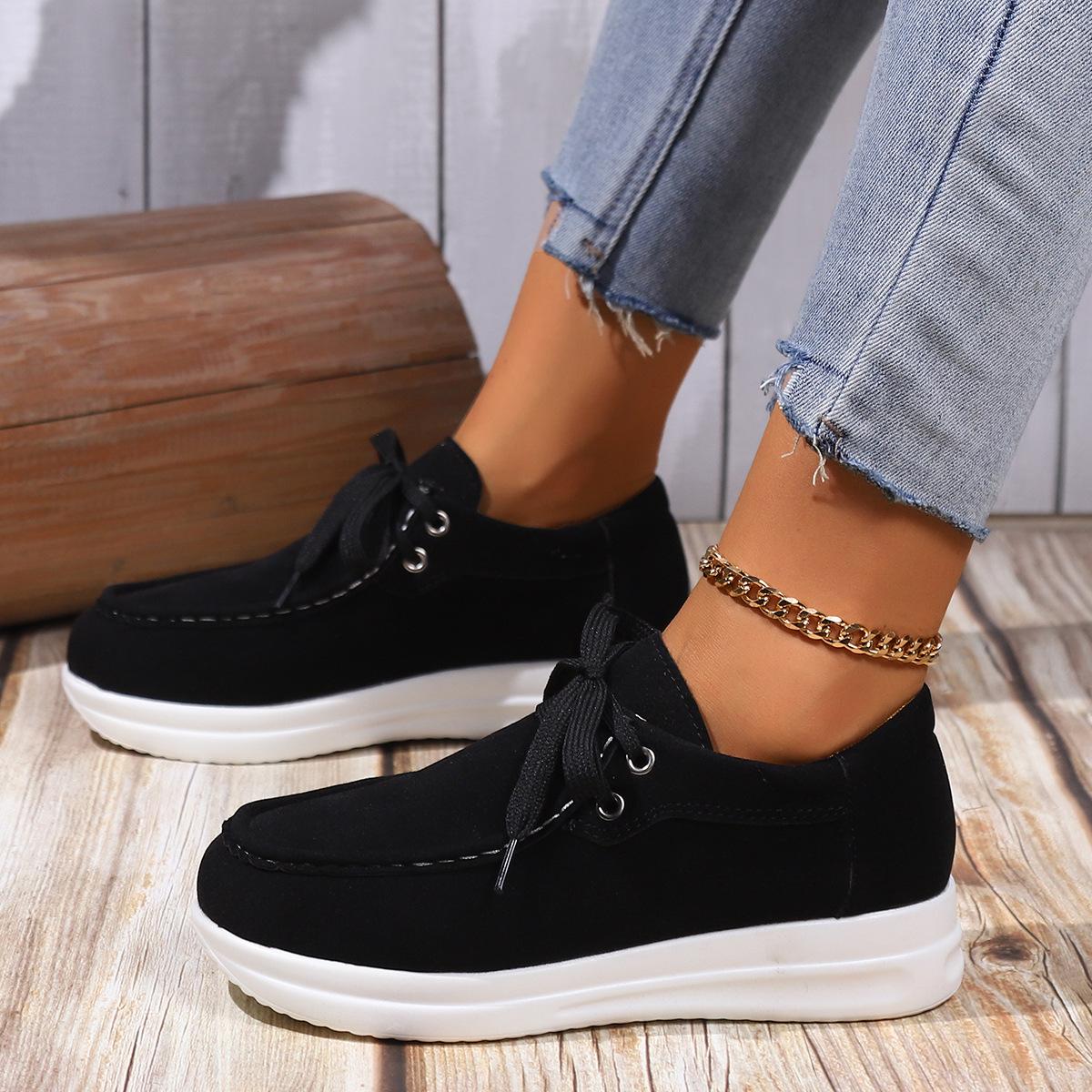 

Европейские американские спортивные и развлекательные женские туфли 2024 года, осень, новые женские туфли на толстой подошве с плоским дном Zapatos Mujer 43