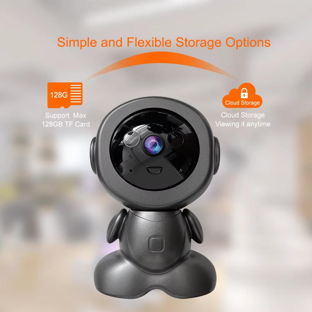 Wireless WIFI Surveillance Camera, Night Vision PTZ Two-Way Voice Security Smart Network Robot Camera