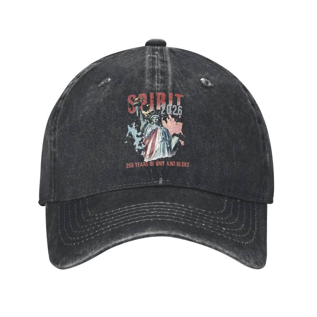USA Th Anniversary American Baseball Caps Casual Distressed Denim Washed Sun Cap for Unisex Women Outdoor Adjustable Fit Cap