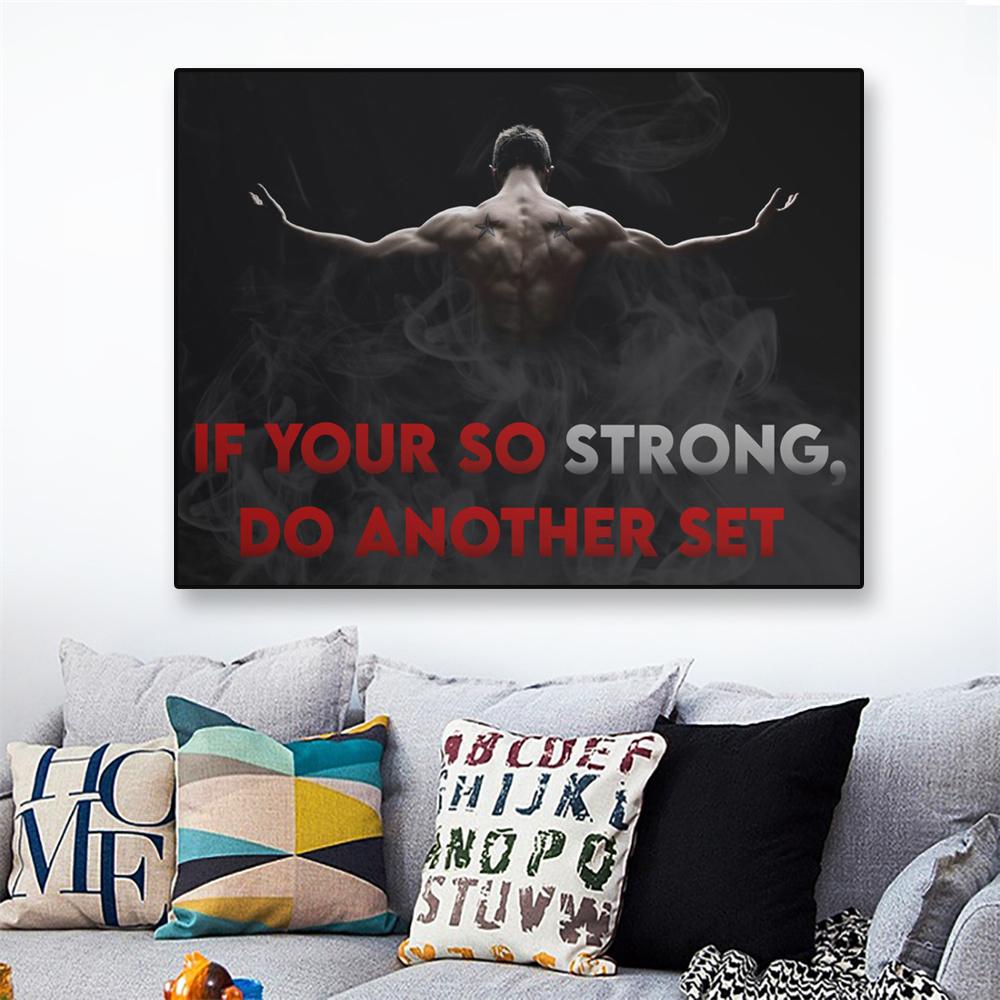 Black Poster Exercise Wall Art Prints Motivational Poster Canvas Painting Inspirational Bodybuilder Poster Home Gym Decoration