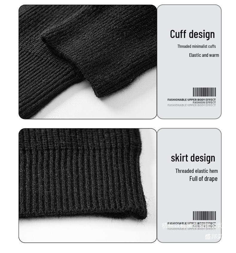 2025 Autumn/Winter Men's Thick Round Neck Knit Pullover