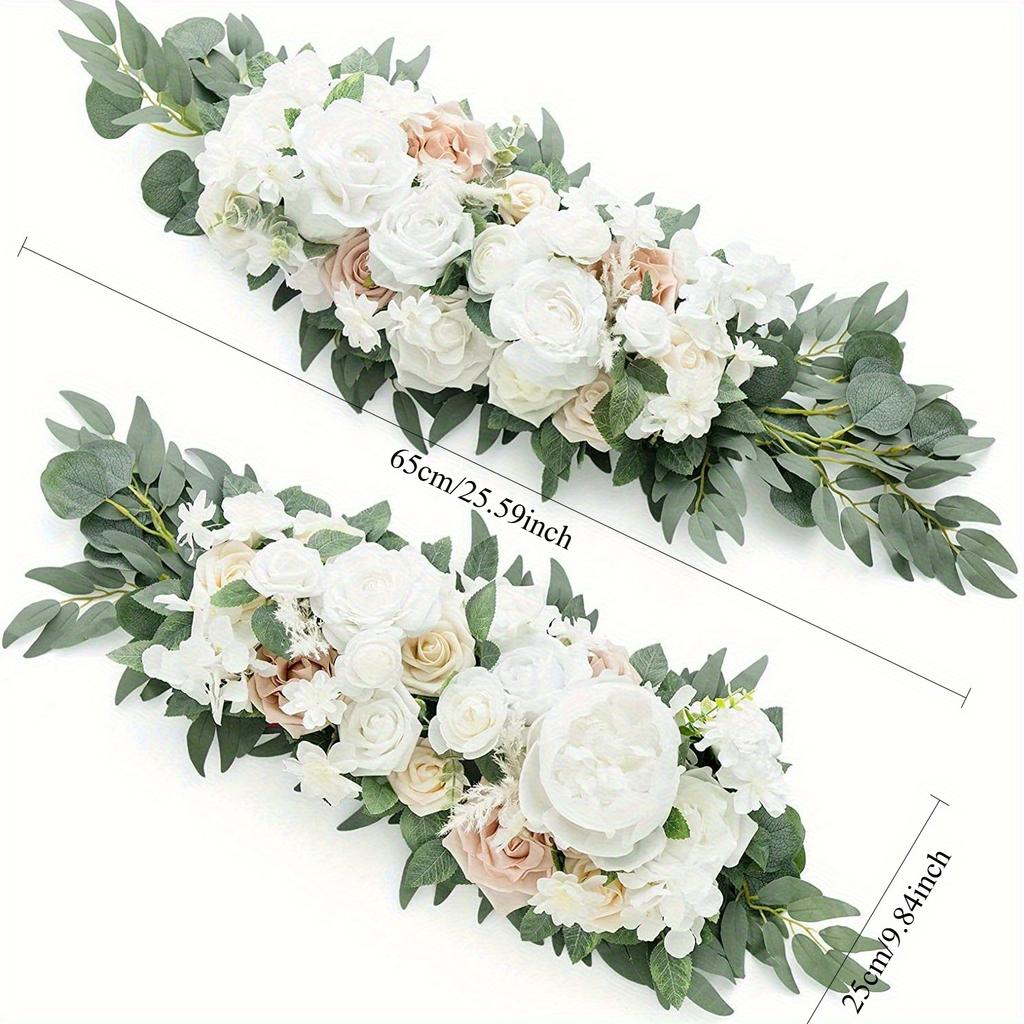 2 buc Aranjament Floral Simulare Trandafir Aranjament Floral Aranjament Floral Nuntă Aranjament Floral Aranjament Floral Aranjament Floral Flori Arc Nuntă pentru Decor Ceremonie în Aer Liber, Decorațiune Piesă Centrală Masă