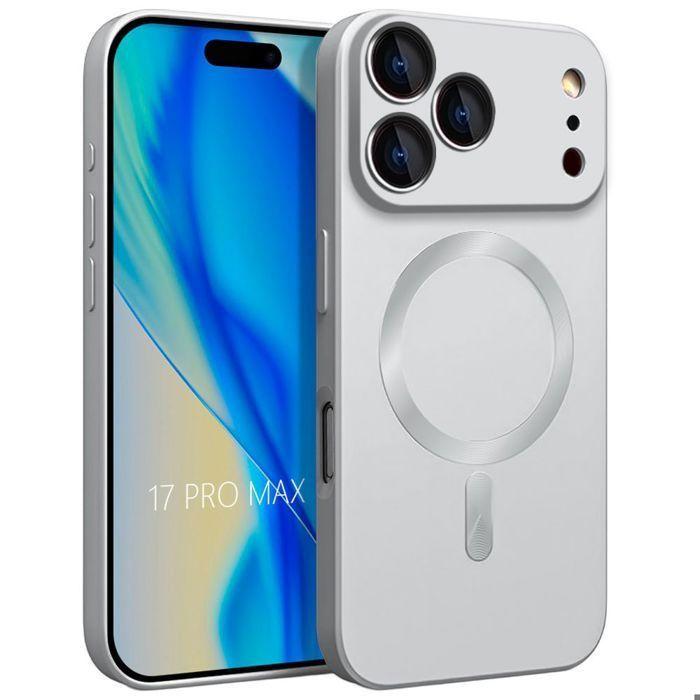 Coque de Téléphone - E.F.Connection - iPhone 17 Pro Max - Silicone avec Anneau Magnétique Argenté