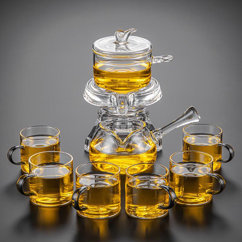Lainuo Glass Automatic Rotating 9-Piece Tea Set