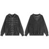 Unisex Streetwear Hooded Zip-Up Sweatshirt With Rivet Detail Cotton Blend Loose Fit Casual Wear
