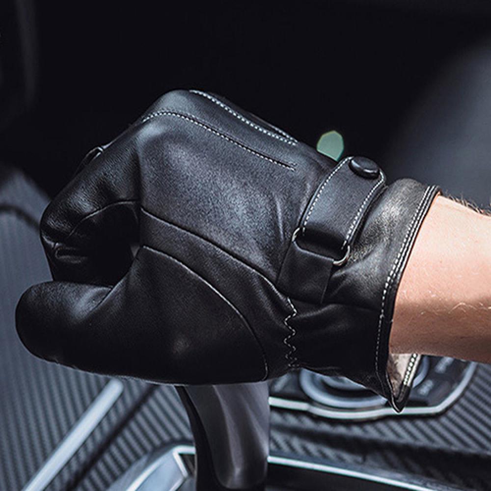 Gants en similicuir à écran tactile pour hommes, gants d'hiver imperméables, coupe-vent, gants froids, snowboard, moto, conduite